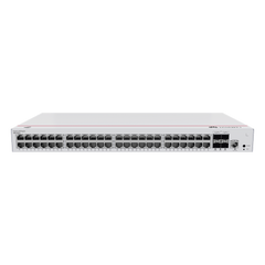 Switch de Acceso Gigabit Administrable PoE Capa 2 / 48 puertos 10/100/1000 Mbps (PoE) / 4 Puertos 1GE SFP Uplink / ERPS / IMGP Snooping / DHCP Snooping / PoE Perpetuo / 380W / Administración Nube Gratis