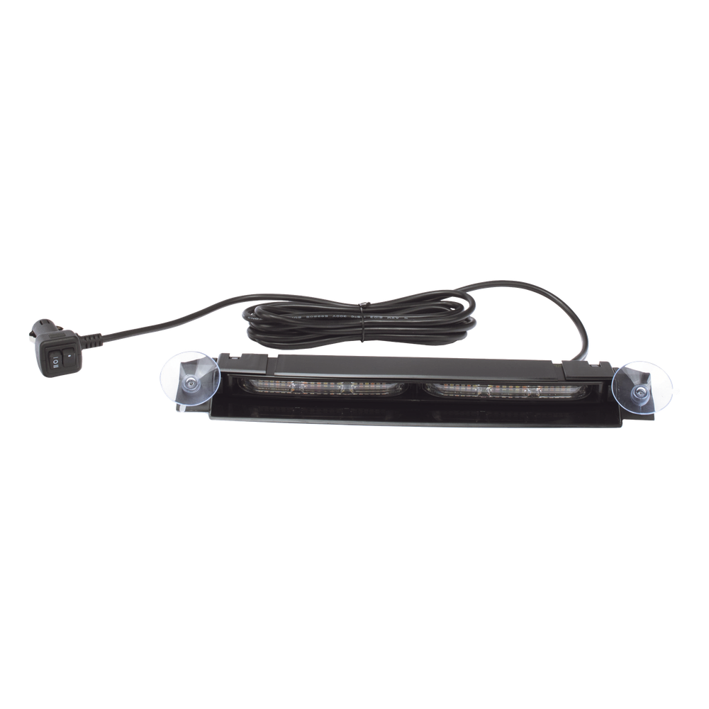 Luz de Visera, 12-24 Vcc con enchufe vehicular, doble cabezal, dual color, ámbar/blanco