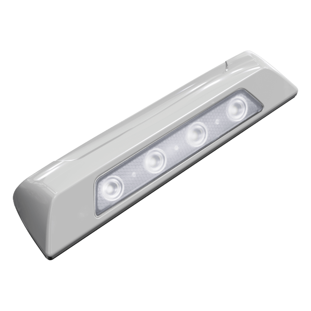 Luz Auxiliar de Escena de 4 LED, Blanco, Lente Transparente, Bisel Blanco