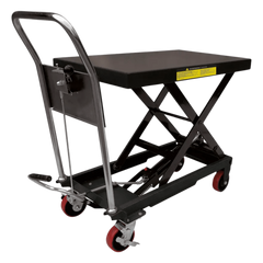 Mesa Elevadora Hidráulica / Capacidad 300 kg a 1 t / Ruedas de Poliuretano / Sistema Hidráulico con Freno / Soporte de Tijera / Ideal para Cargas Medias y Pesadas