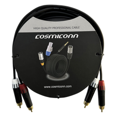 Cable 2 RCA x 2 RCA, conectores negros, con diferenciador de blanco y rojo (2x MT380-RD - 2x MT380-WH), length 3m