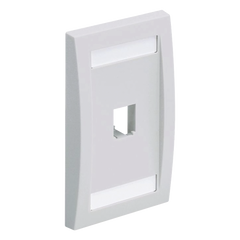 Placa de Pared Vertical Ejecutiva, Salida Para 1 Puerto Mini-Com, Con Espacios Para Etiquetas, Color Blanco