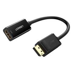 Convertidor DisplayPort a HDMI 4K| 3D | HDR | Blindaje Interno | Botón Liberador | Carcasa de ABS | Plug & Play | CE, FCC, RoHS | Cable de 25 cm (9.84 Pulgadas).