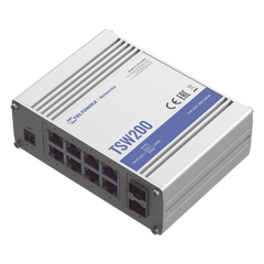 Switch Industrial No-Administrable 8 puertos Gigabit PoE 802.3af/at, 2 puertos SFP