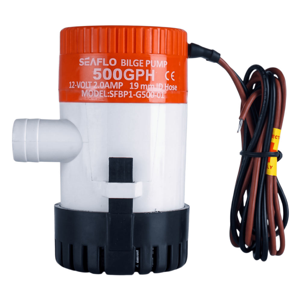 Bomba Achique SEAFLO SFBP1-G50-01 / 500 GPH (1893 LPH) / 12V CD / No Automática / Anti-Airlock / Sellos Herméticos / Filtro Removible