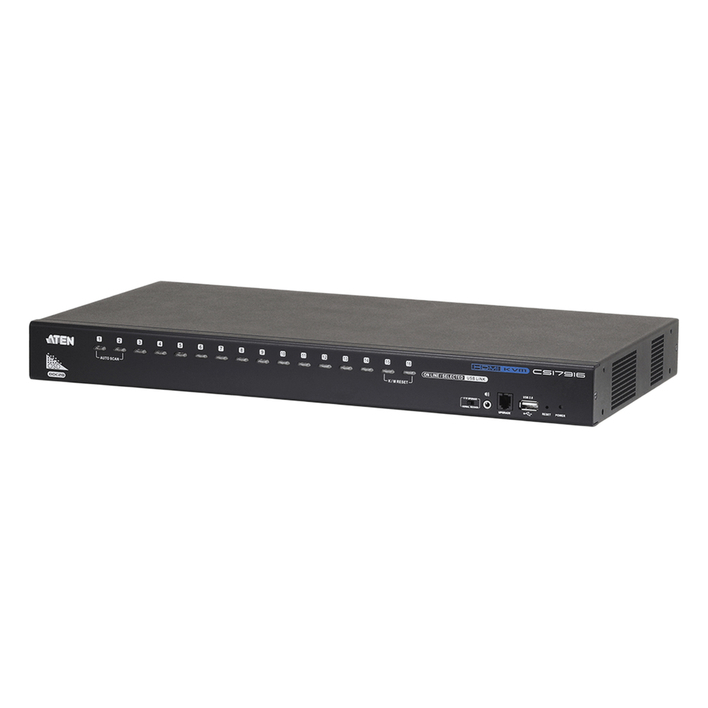 Consola KVM USB | 16 Computadoras HDMI | Hub USB 2.0 | Modo Multipantalla | Video DynaSync™ | Soporta Audio | Calidad 1080p/1920x1200 | Soporte Multiplataforma