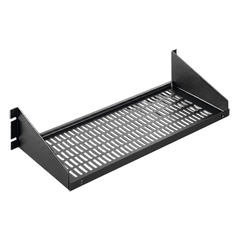 Charola para Rack 19 Pulgadas, Capacidad de Carga 34 kg, Base Ventilada, Acero Dulce Color Negro, 2 UR, Dimensiones 482x381x95 mm