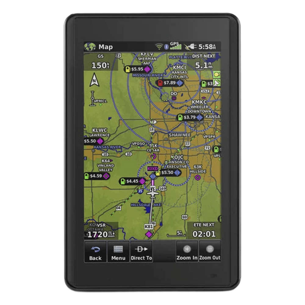 Navegador portátil aera 660, muestra información de trafico aéreo y una excelente visualización por medio de su  pantalla con visión 3D  touch screen.