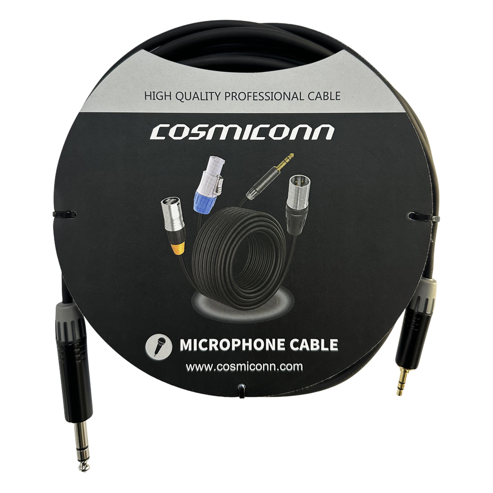 Cable 6.35mm a 3.5mm, conectores color negro MP3X-B - MTP3C-BG, length 5m