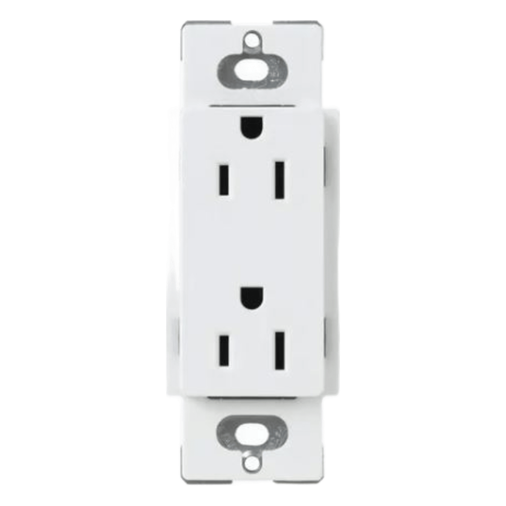 Tomacorriente dúplex Claro de 15 A, 125 V, estilo decorador de perfil delgado, color blanco