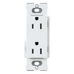 Tomacorriente dúplex Claro de 15 A, 125 V, estilo decorador de perfil delgado, color blanco
