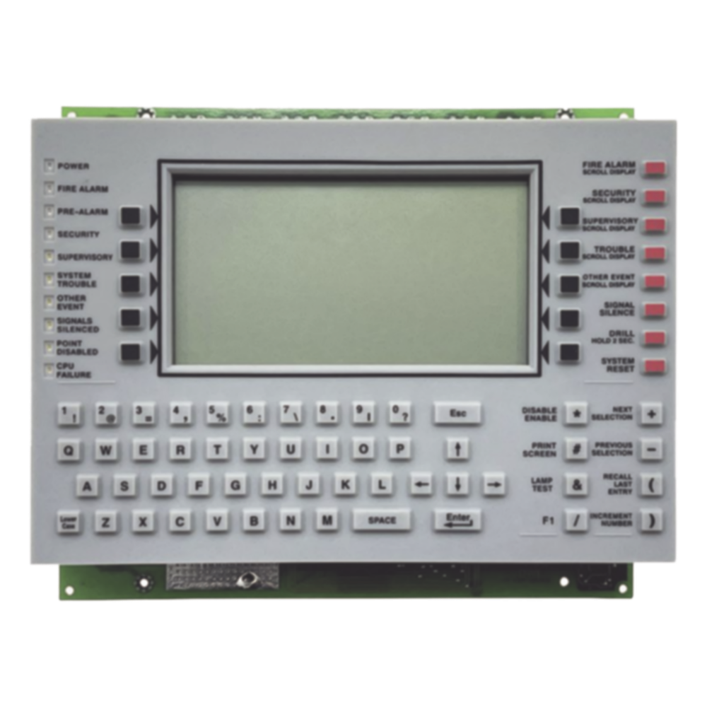 Anunciador de control de red con pantalla LCD de 640 caracteres para paneles NOTIFIER serie ONYX