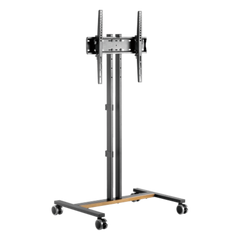 Soporte Móvil para Pantalla | Compatibilidad VESA 200x200 hasta  600x400 / Ruedas con Frenos / Ajuste de Altura y Ángulo / Soporte para TV de hasta 55 Pulgadas / Capacidad de Peso 35 kg