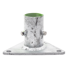 Base Triangular para Mástil de 1" a 2" con Opresores. Galvanizado por Inmersión en Caliente.
