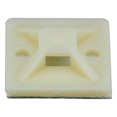Montaje-Sujetador Adhesivo STRONGHOLD de 4 Vías de 3/4" x 3/4" x 1/4", Color Natural,  Nylon 6.6 Retardante de Llamas V-2, Paquete de 100pz