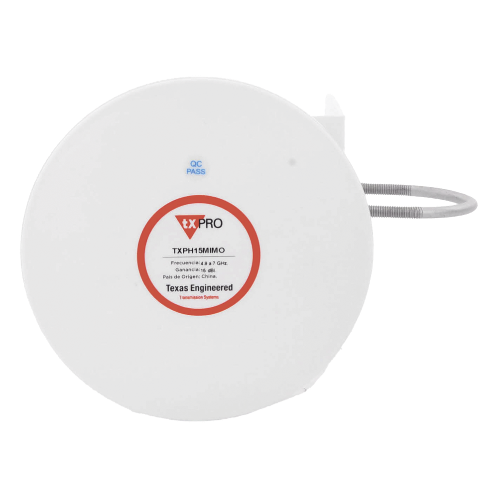 Antena Tipo Horn de 45 °, 15 dBi, 4.9 - 7GHz, Ideal para ambientes de alto ruido,  Tipo de conector RPSMA, con montaje y jumpers incluidos