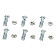 Paquete de 6 tornillos y tuercas de acero inoxidable 3/8 x 2”.
