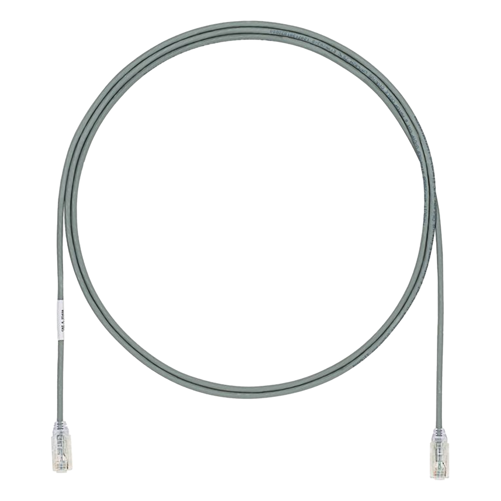 Cable de Parcheo TX6, UTP Cat6, Diámetro Reducido (28AWG), Color Gris, 1.52 Metros (5 Pies)