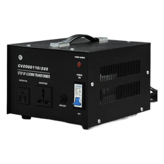Transformador con doble función bidireccional : eleva o reduce el voltaje entre 110 Vca y 220 Vca