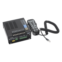 Sirena Vehicular H2 Covert de 200W de Potencia, Con Controlador Unimando de 14 Botones Para Control de Tonos, 7 Salidas Auxiliares y Micrófono