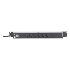 Multicontacto Horizontal (PDU) de 6 Contactos (NEMA 5-15R) Rack 19" 1UR. Voltaje Entrada/Salida: 120Vca/15A