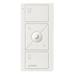 Control remoto inalámbrico Pico de 3 botones con subir y bajar de intensidad y luz nocturna, compatible con Caseta Wireless y RadioRA 2, color blanco brillante