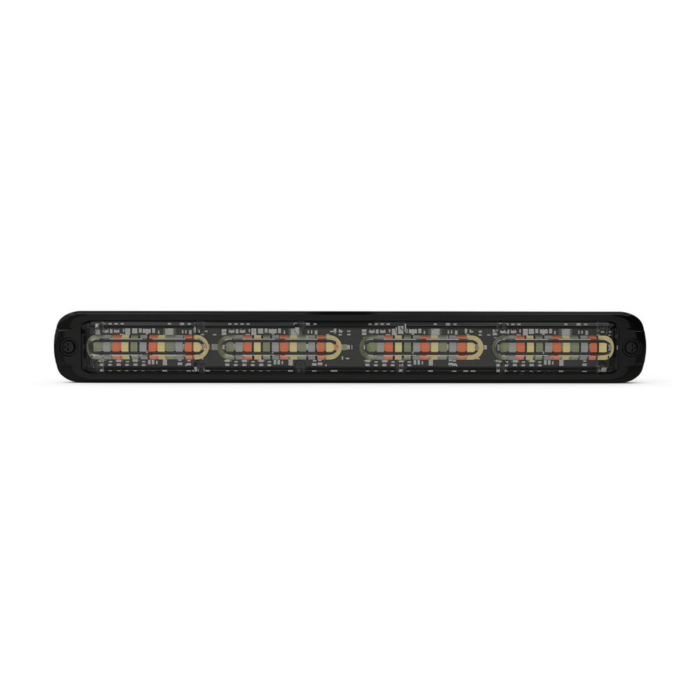 Luz de Advertencia Giga Thin de 48 LED, Quadcolor Rojo/Azul/Ambar/Blanco ,11 Pulgadas, Con Funcionalidad de Director de Trafico