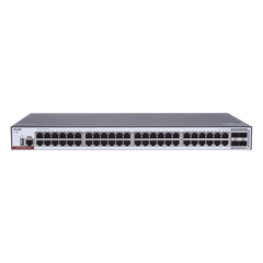 Switch Administrable Capa 3 con 48 puertos Gigabit + 4 SFP+ para fibra 10Gb, gestión gratuita desde la nube.