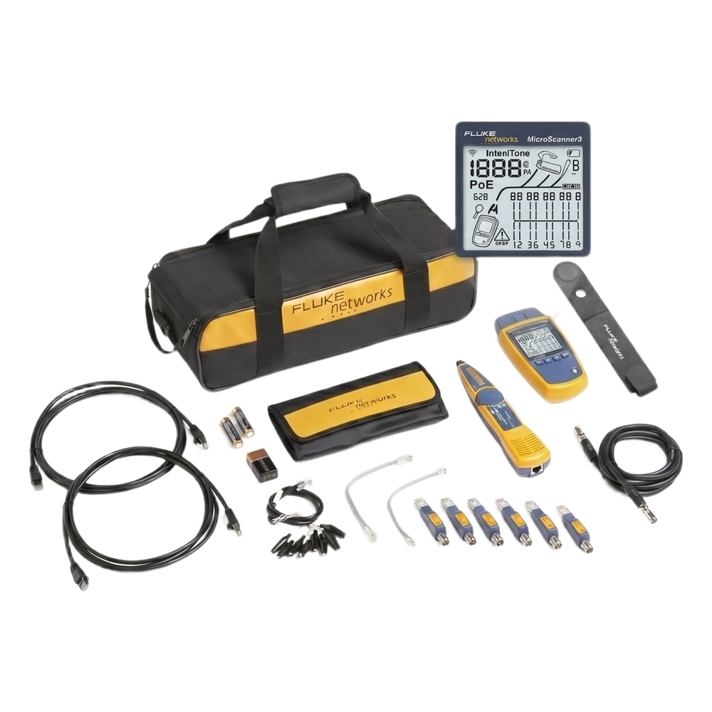 Kit Profesional de Verificador de Red MicroScanner2, para Comprobación de Redes de Voz, Datos y Video, con Pantalla LCD Retroiluminada