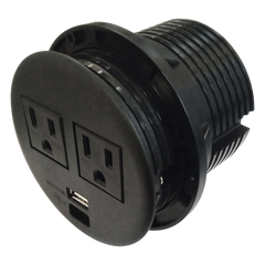 Multicontactos Empotrable Doble/ USB A & C, Color Negro, No Incluye Cable de Poder (11000-83604)