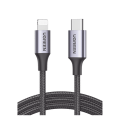 Cable USB-C a Lightning | 1 Metro (3.28 Pies) | Certificado MFi | Carga Rápida 60W | 480 Mbps | Conector C94 | Adecuado para iPhone, iPad y iPod | Protección Integrada | Caja de Aluminio | Nylon Trenzado | Color Negro