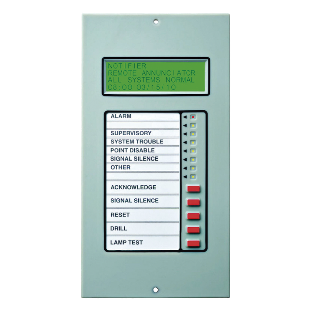 Anunciador remoto LCD retroiluminado de 80 caracteres para paneles NOTIFIER vía EIA-485