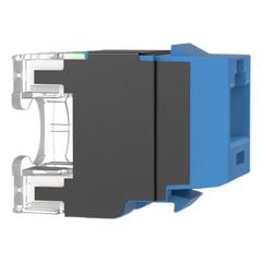 Conector Jack Estilo 110 (de Impacto), Tipo Keystone, Categoría 6A, de 8 Posiciones y 8 Cables, Color Azul