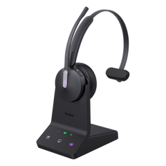 Auriculares mono Yealink WH64 edición MS/ Base DECT y auriculares con Bluetooth integrado/ Cancelación de ruido con 3 micrófonos/ Hasta 32 horas de conversación