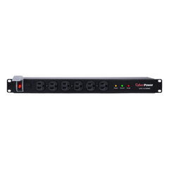 PDU Básico Para Distribución de Energía con Supresor de Picos, Con 12 Tomas NEMA 5-15R Traseras, 1UR, 15 Amp, 120 Vca, 1800 Joules de Protección
