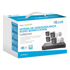 [Dual Light] Kit TurboHD 3K (5 Megapixel Lite) / DVR 4 Canales / 4 Cámaras bala Dual Light / Audio bidireccional / Accesorios de Interconexión / Fuente de Poder