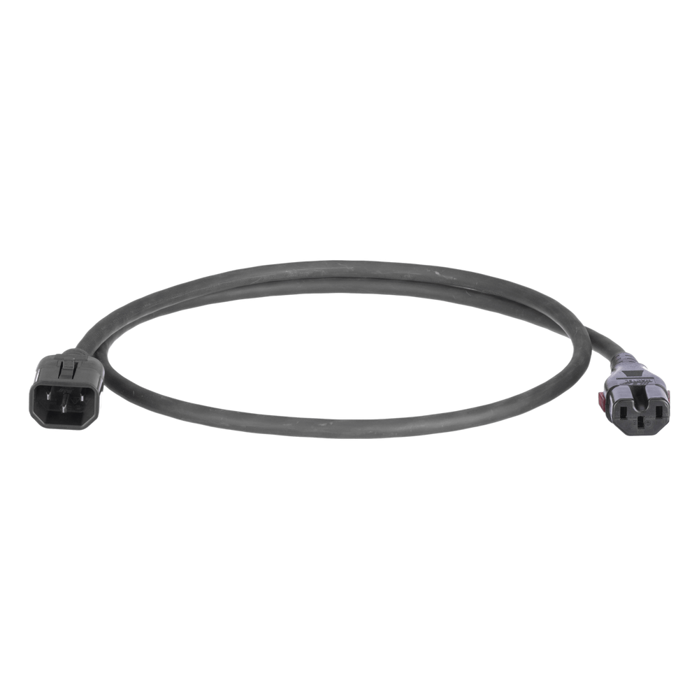 Cable de Alimentación Eléctrica Con Bloqueo Doble de Seguridad, de IEC C14 a IEC C13, 4 ft. de Largo, Color Negro, Paquete de 10 Piezas