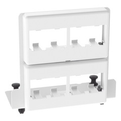 Patch Panel de 8 Puertos Mini-Com, Para Uso con Gabinetes Multipropósito, de Instalación a Presión, Color Blanco