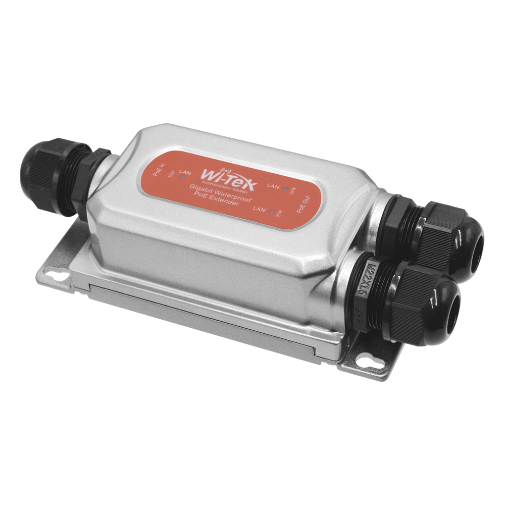 Extensor PoE para exterior / Entrada PoE de 60W y 2 salidas PoE de 30W / Protección IP68 / Ideal Para Aplicaciones de CCTV