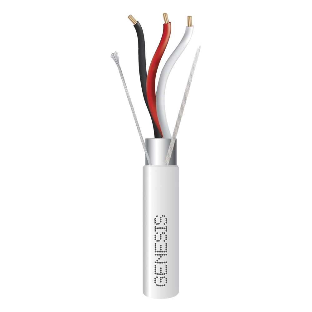 Bobina de 305 Metros (1000 Pies) de Cable 3x18 AWG / Plenum / BLINDADO / Tipo FPLP, CMP, CL3P / Color Natural / Para Aplicaciones en Sistemas de Seguridad, Audio, Control y Otras Aplicaciones