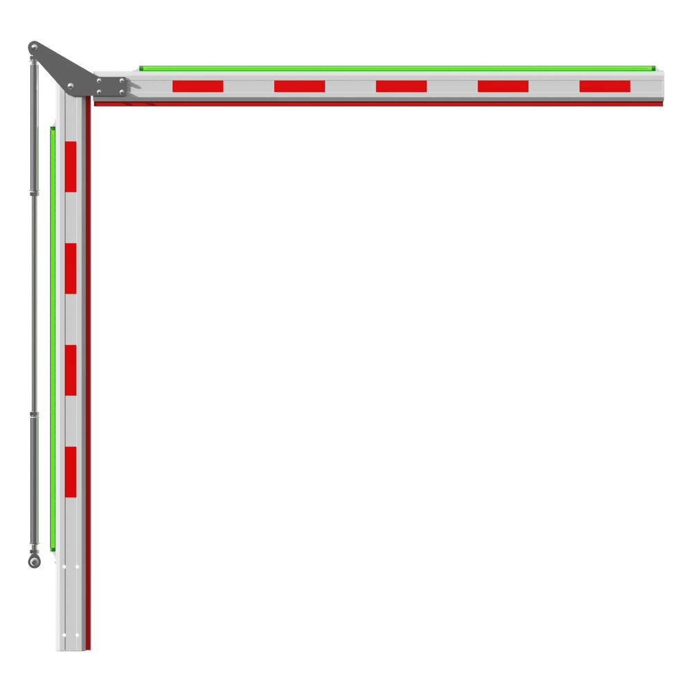 Brazo Articulado 3 mts (1.5+1.5) con Iluminación para Barreras Hikvision Serie DS-TMG320