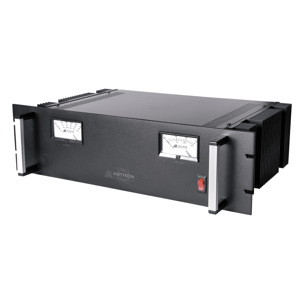 Fuente de poder  13.8Vcc, 35A, lineal regulada con circuito cargador de baterías, para instalación en rack