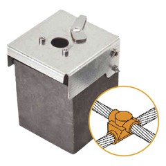 Molde de Grafito Horizontal Unión en Cruz / Cable 4/0 AWG (120 mm²) / 50 Soldaduras / Acero Electrogalvanizado / Normativa UNE 21186