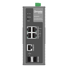 Switch Industrial Easy Managed / 6 Puertos Gigabit (4 PoE) / 120W PoE Budget / IP40 / -40°C a 75°C / 6kV Protección Rayos / Cloud Management Omada / DIN-Rail