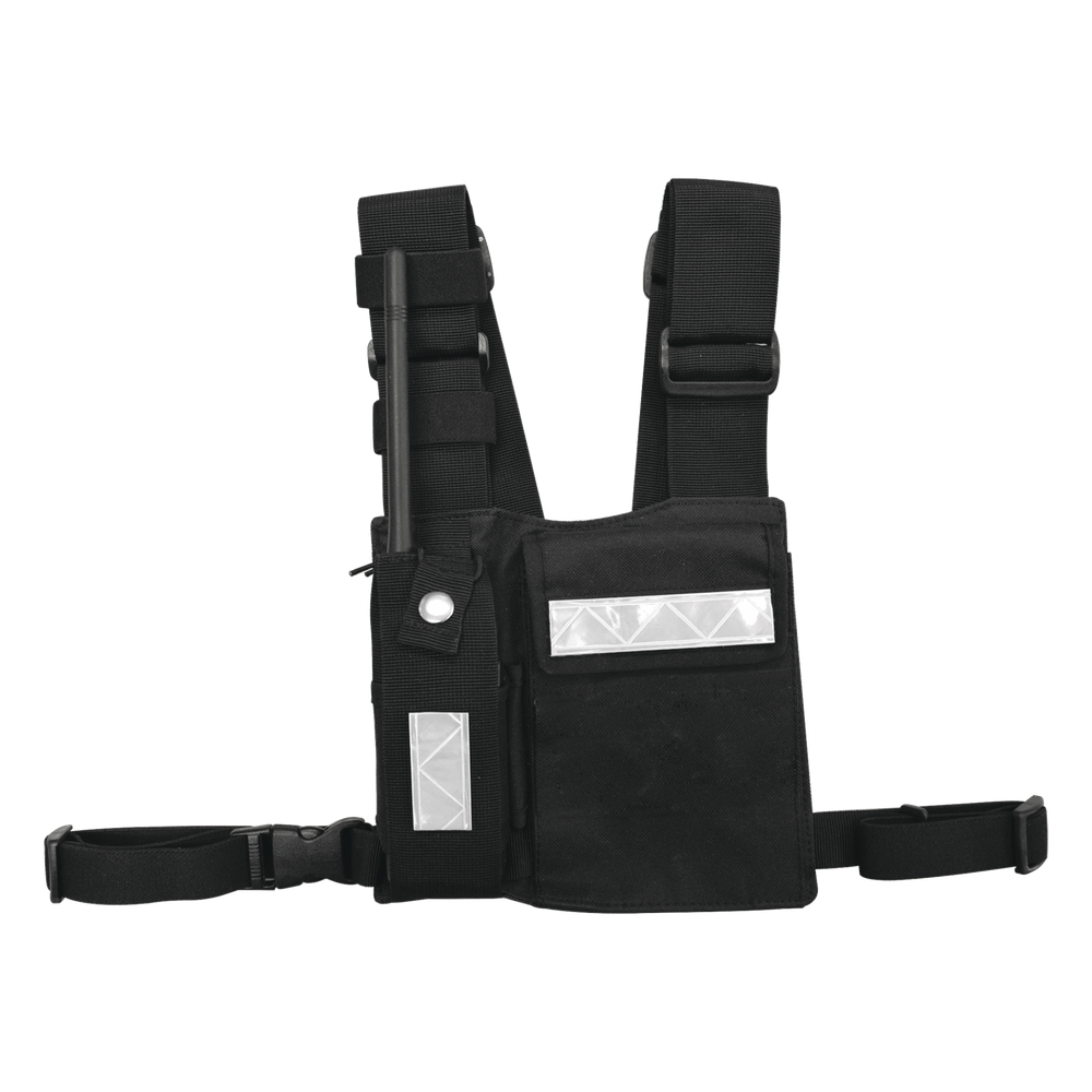 Pechera Universal Sin Logo con Soporte para Radio y Bolígrafo más Bolsa con Cinta Adherente para su Seguridad.