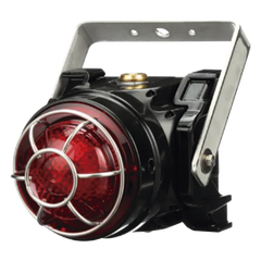 Baliza LED para Ubicaciones Peligrosas / 120-240 VCA / Montaje Trunnion Ex d / Lente Roja de Bajo Perfil / 8 Patrones de Parpadeo / IP66 / Certificación ATEX-IECEx-cULus