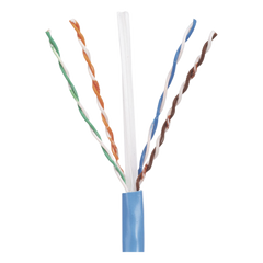 Bobina de Cable UTP 305 Metros (1000 Pies) de Cobre, PanNet, Azul, Categoría 5e (24 AWG), PVC (CM), de 4 Pares