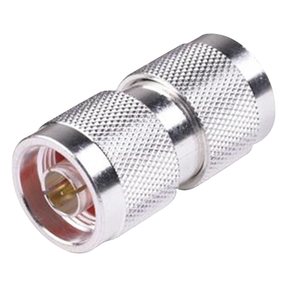 Adaptador Barril en Línea de Conector N Macho a N Macho, Plata/ Oro/ Teflón.