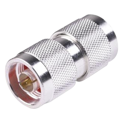 Adaptador Barril en Línea de Conector N Macho a N Macho, Plata/ Oro/ Teflón.