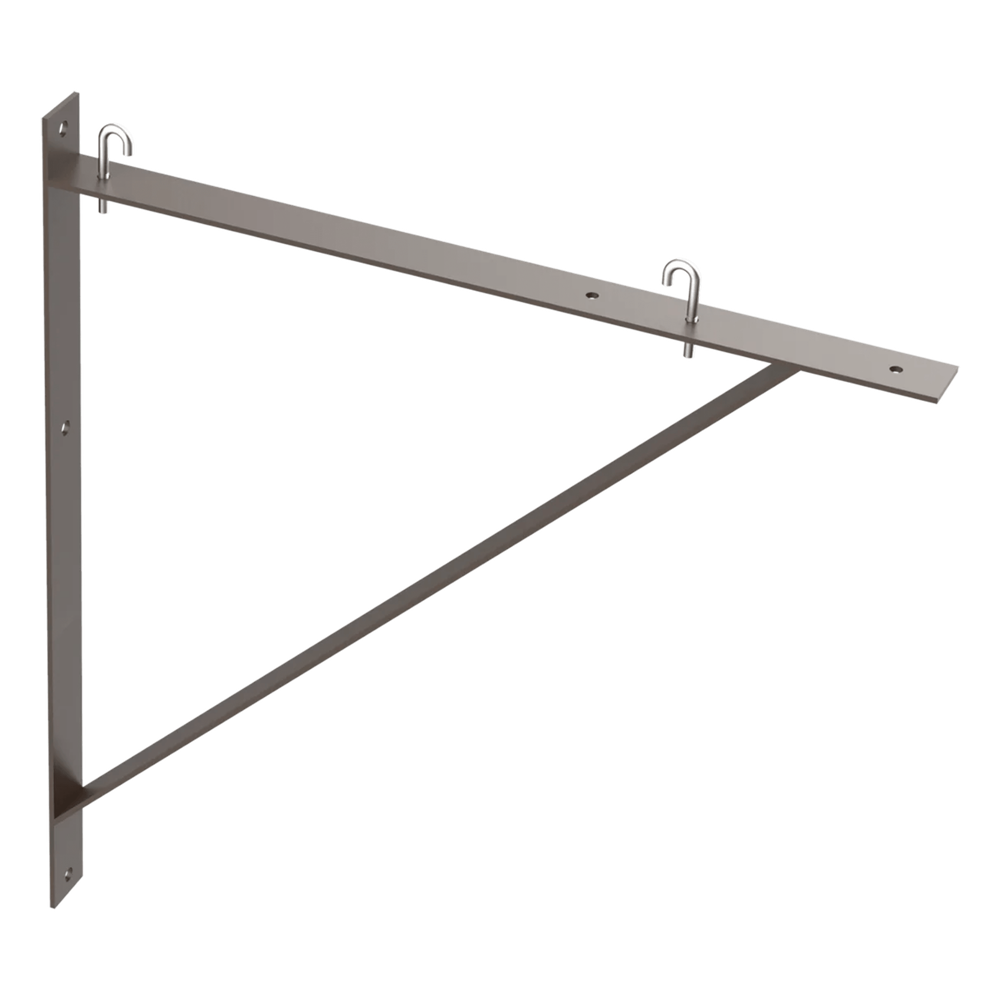 Kit de Soporte Triangular a Pared / Para Escalerillas de 15, 18 y 24 in (381, 457 y 610 mm) / Acero al Carbono Suave / Acabado en Polvo RAL 9005 / Incluye J-Bolt Kit / Espesor 5 mm